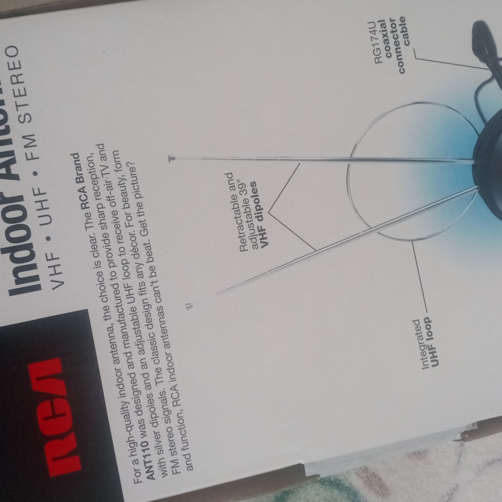 RCA Black Indoor Antenna - Picture 2 of 3